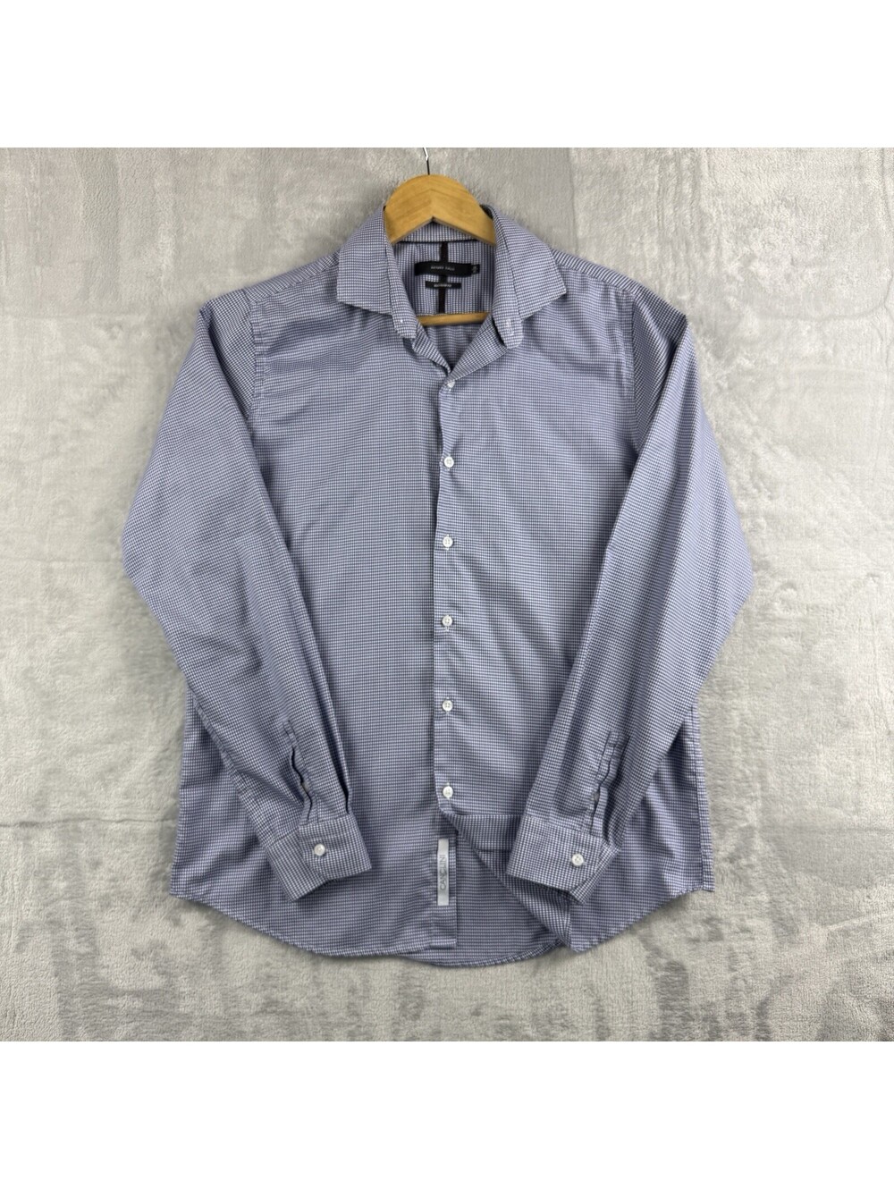 Arturo Calle Mens M Blue Check Dress Shirt Regular Fit Long Sleeve Button Preppy - Picture 2 of 11